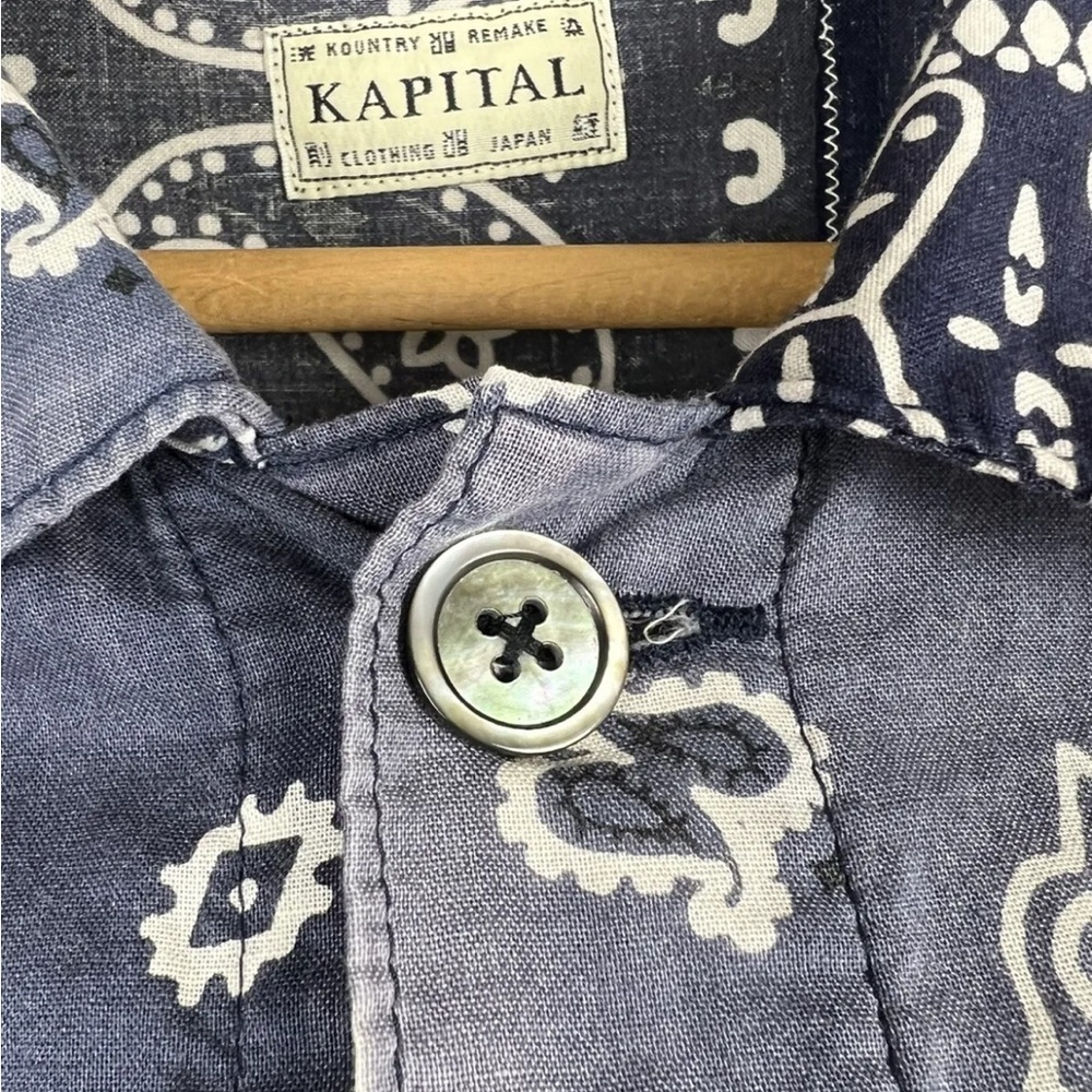 Kapital Kountry Remake Bandana Patchwork Trucker Jacket Men’s 4 Navy/Indigo - Picture 3 of 10